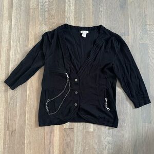 Hanna G. Black 3/4 sleeve sweater‎ size large